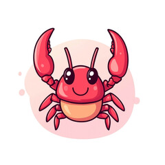 Adorable Cartoon Crab Illustration