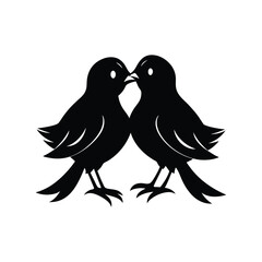 beautiful birds kiss vector.eps