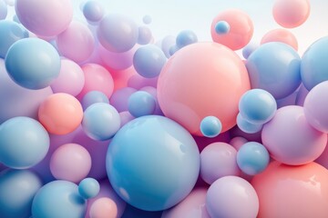 A vibrant collection of pastel-colored spheres, creating a dreamy and whimsical visual.