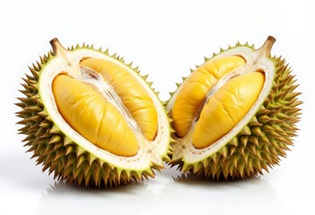 Fototapeta premium Durian Fruit: Golden Flesh, Spiky Exterior 