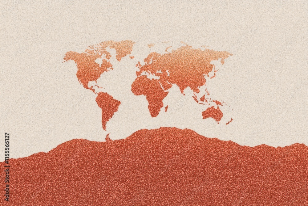 Poster a geometric illustration of a globe with a compass overlay, representing historical exploration in c