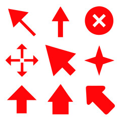 red and white arrows