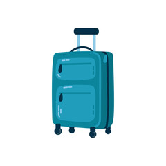 Colorful luggage illustration for travel and vacation essentials. Vector flat illustration on white background