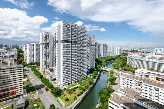 HDB at Mcnair Road, Singapore, Canal, River, Bridge