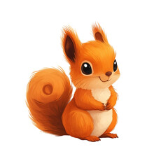 Naklejka premium Adorable Orange Squirrel Illustration