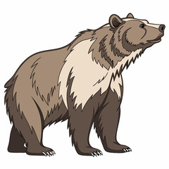 Obraz premium Grizzly Bear digital artwork, vibrant and detailed design showcasing the majestic power of wildlife.
