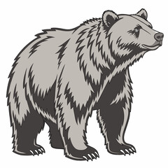 Obraz premium Grizzly Bear digital artwork, vibrant and detailed design showcasing the majestic power of wildlife.