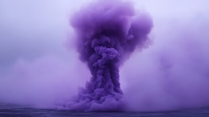 Creative purple lilac smoke forming mysterious shapes in a cloudy atmospheric fog