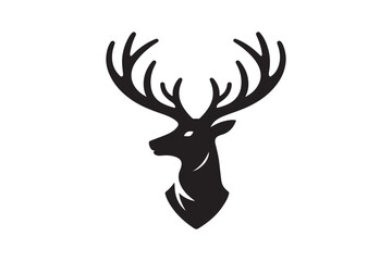 Deer head silhouette vector artwork
