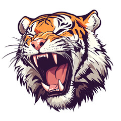 Fototapeta premium Roaring Tiger: A Fierce and Majestic Creature