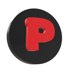 3D Letter P Design ini an Elegant Circel