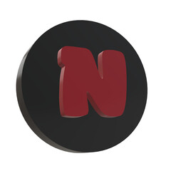 3D Letter N Design ini an Elegant Circel