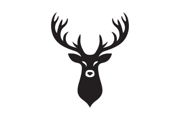 Deer head silhouette vector artwork 