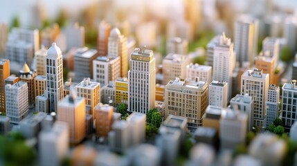 Obraz premium urban ad space, bright cityscape close-up with open ad space in the center for marketing purposes