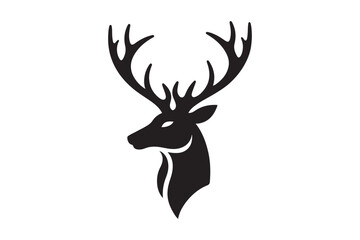 Deer head silhouette vector artwork