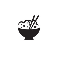 Rice Bowl Icon Logo Vector. Food Icon