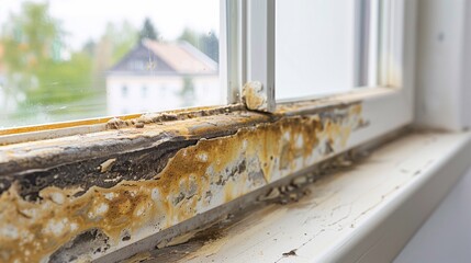 dark mold on window frame