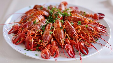 large plate of crayfish