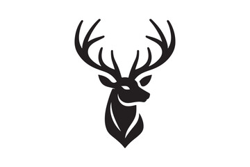 Deer head silhouette vector artwork