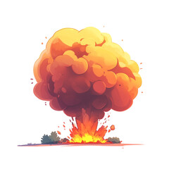 Fiery Explosion: A Digital Painting of a Powerful Blast