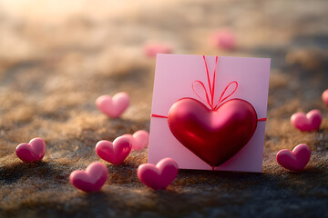 Fototapeta premium Valentines day greeting card love photo mockup