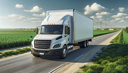 Lorry logistics and supply chain money management truck with container on transport business  distribution and delivery concept