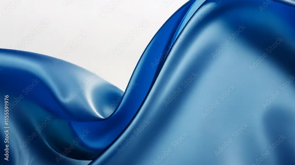 Aufkleber abstract blue silk texture with flowing curves, smooth and elegant concept