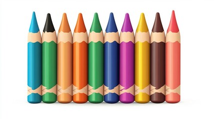 Naklejka premium Vibrant Pencil Collection for Creative Expression and Learning