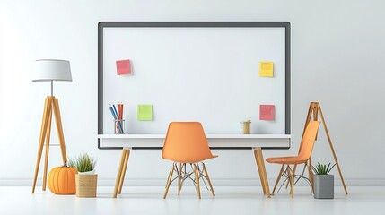 Cozy and Organized Modern Home Workspace with Computer and Decor Elements