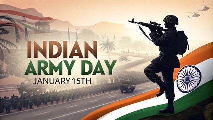 
Army Day, Indian Army Day, Poster, Banner, Post, Story. Illustration Art. Army Day Poster, and the Indian flag.