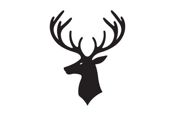 Deer head silhouette vector artwork