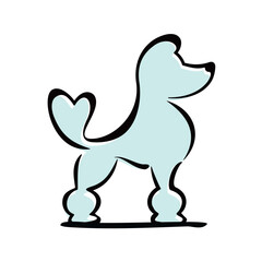 poodle dog love logo