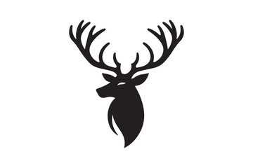 Deer head silhouette vector artwork