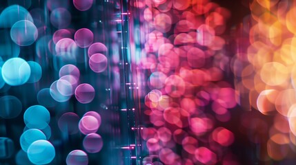 Abstract image of night lights in the city with motion blur