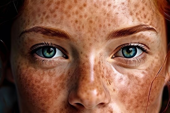 91 freckled cheeks close up of cheeks with a scattering of freck