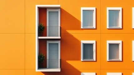 Fototapeta premium Solar panels integrated into building facades, architectural innovation, energyefficient designs