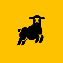 jumping sheep logo design