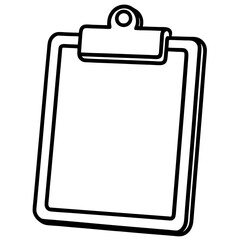 Clipboard Line Art Vector Illustration