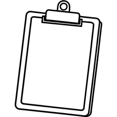 Clipboard Line Art Vector Illustration