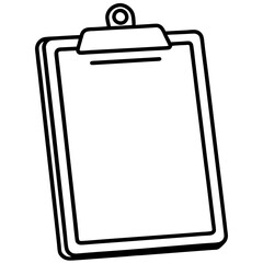 Clipboard Line Art Vector Illustration