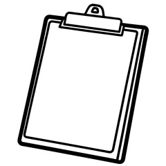 Clipboard Line Art Vector Illustration