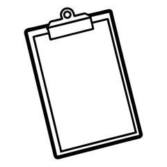 Clipboard Line Art Vector Illustration