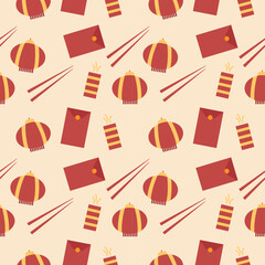 seamless pattern of Lunar new year