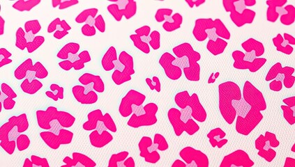 Obraz premium Vibrant Pink Leopard Print Pattern on White Background