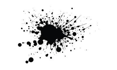 Ink splatter icon, silhouette, outline, vector, illustration, isolated on a white background