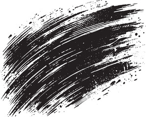 Grunge brush stroke background effect black vector illustration isolated on a white background