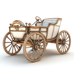 Fototapeta premium Antique wooden car, vintage automobile, classic design.