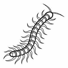 "Centipede running to escape in a dynamic digital artwork, capturing movement and urgency."