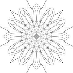 Circular pattern in the form of a mandala. Henna tattoo mandala. Mehndi style. Decorative pattern in oriental style. Coloring book page.