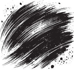 Grunge brush stroke background effect black vector illustration isolated on a white background